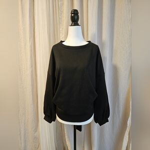 Adjustable Waistbelt Puff Sleeve Top